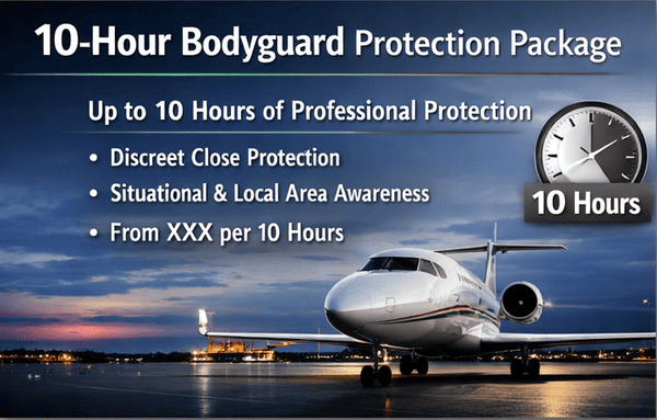 10-Hour Bodyguard Services in Bangkok, Phuket and Pattaya for Extended Executive Protection, High-Profile VIP Security, Close Protection and Risk-Managed Itineraries